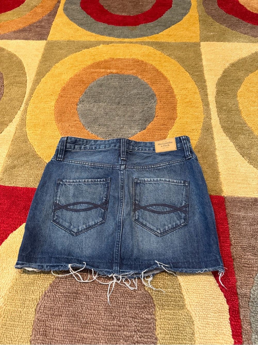 Abercrombie & Fitch Y2K Style Vintage Low Rise Denim Jean Mini Skirt Size 00